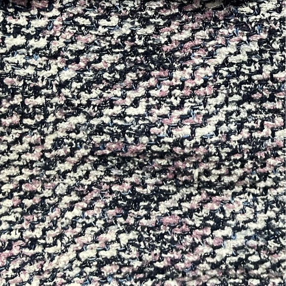 Chico’s Soft Tweed Blazer Pink Blue Frayed Hem Career Work Casual Size 0 (S) - Picture 3 of 9